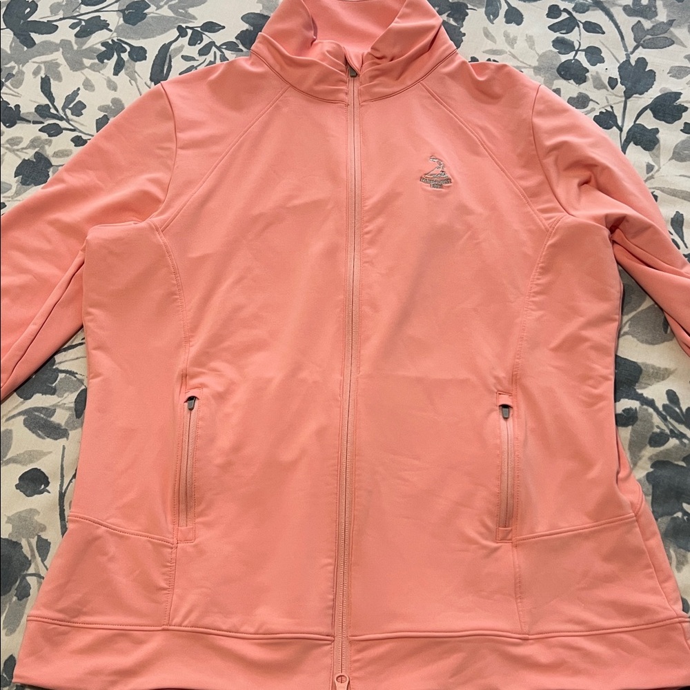 Peter Millar Womens Full Zip Peach Jacket With Pi… - image 1